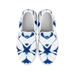 Tie Dye Shibori Pattern Print White Slip On Shoes