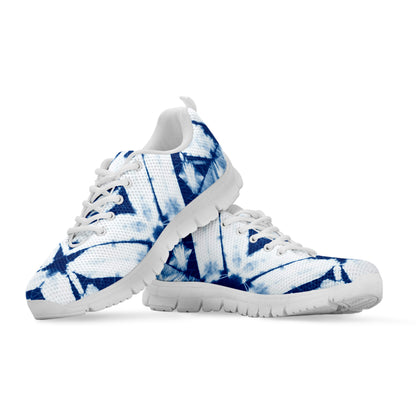 Tie Dye Shibori Pattern Print White Sneakers