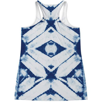 Tie Dye Shibori Pattern Print Women's Racerback Tank Top