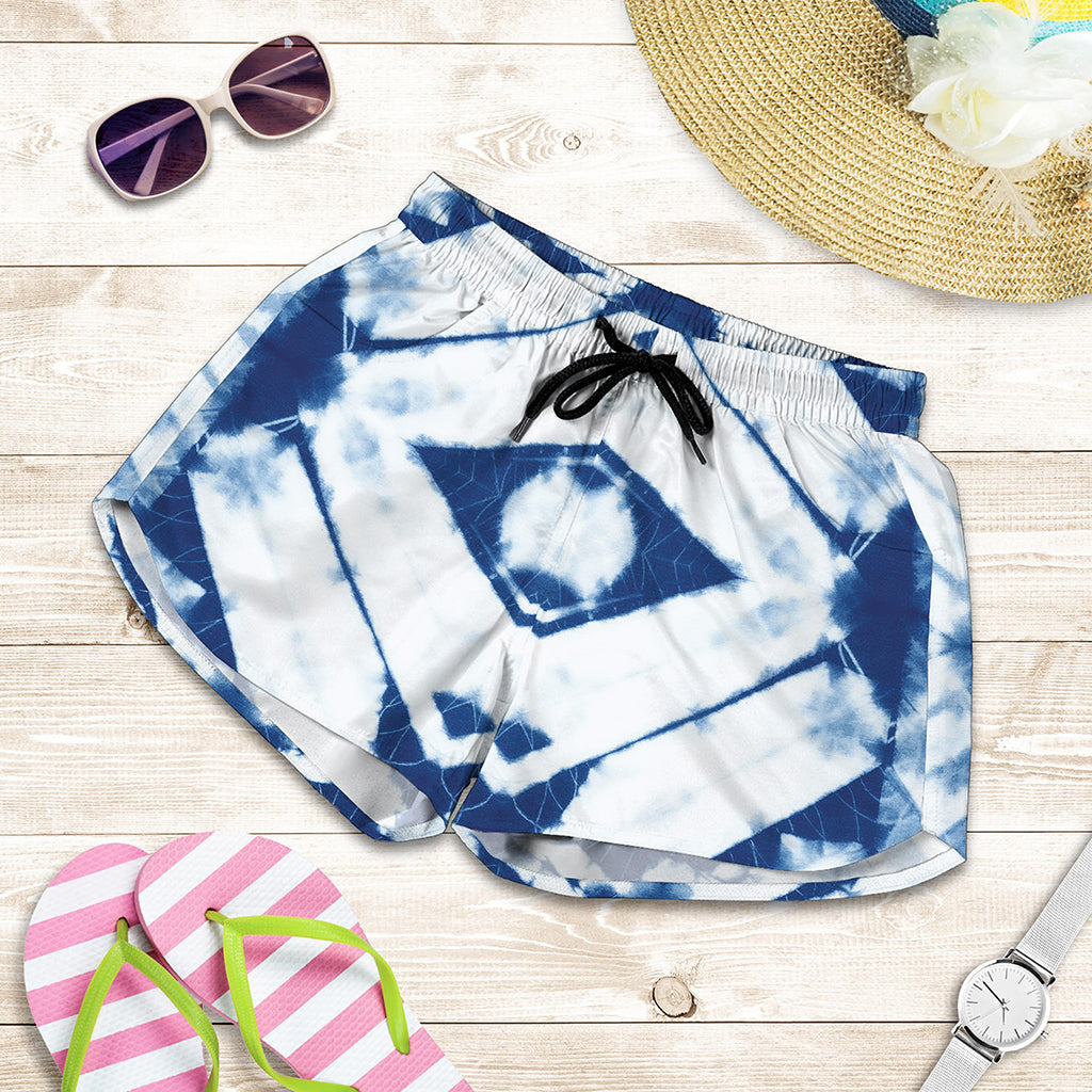 Tie Dye Shibori Pattern Print Women's Shorts