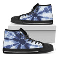 Tie Dye Shibori Print Black High Top Sneakers