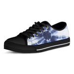 Tie Dye Shibori Print Black Low Top Shoes 