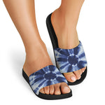 Tie Dye Shibori Print Black Slide Sandals