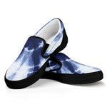 Tie Dye Shibori Print Black Slip On Shoes