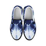 Tie Dye Shibori Print Black Slip On Shoes