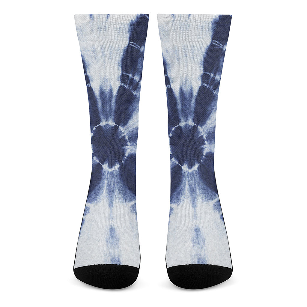 Tie Dye Shibori Print Crew Socks