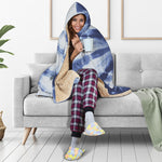 Tie Dye Shibori Print Hooded Blanket