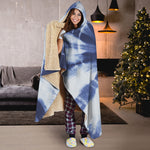 Tie Dye Shibori Print Hooded Blanket