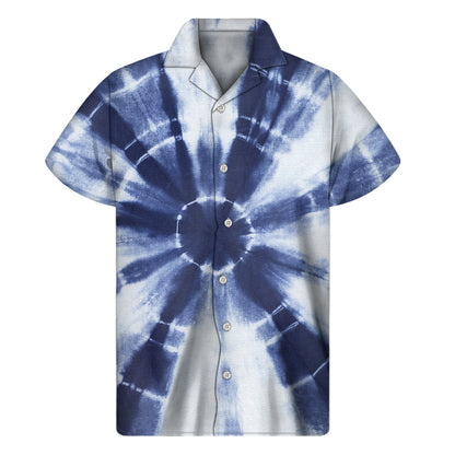 Tie Dye Shibori Print Men's Short Sleeve Shirt