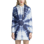 Tie Dye Shibori Print Pullover Hoodie Dress