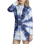 Tie Dye Shibori Print Pullover Hoodie Dress