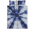 Tie Dye Shibori Print Quilt Bed Set