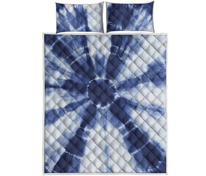 Tie Dye Shibori Print Quilt Bed Set