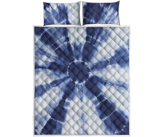 Tie Dye Shibori Print Quilt Bed Set