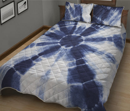 Tie Dye Shibori Print Quilt Bed Set