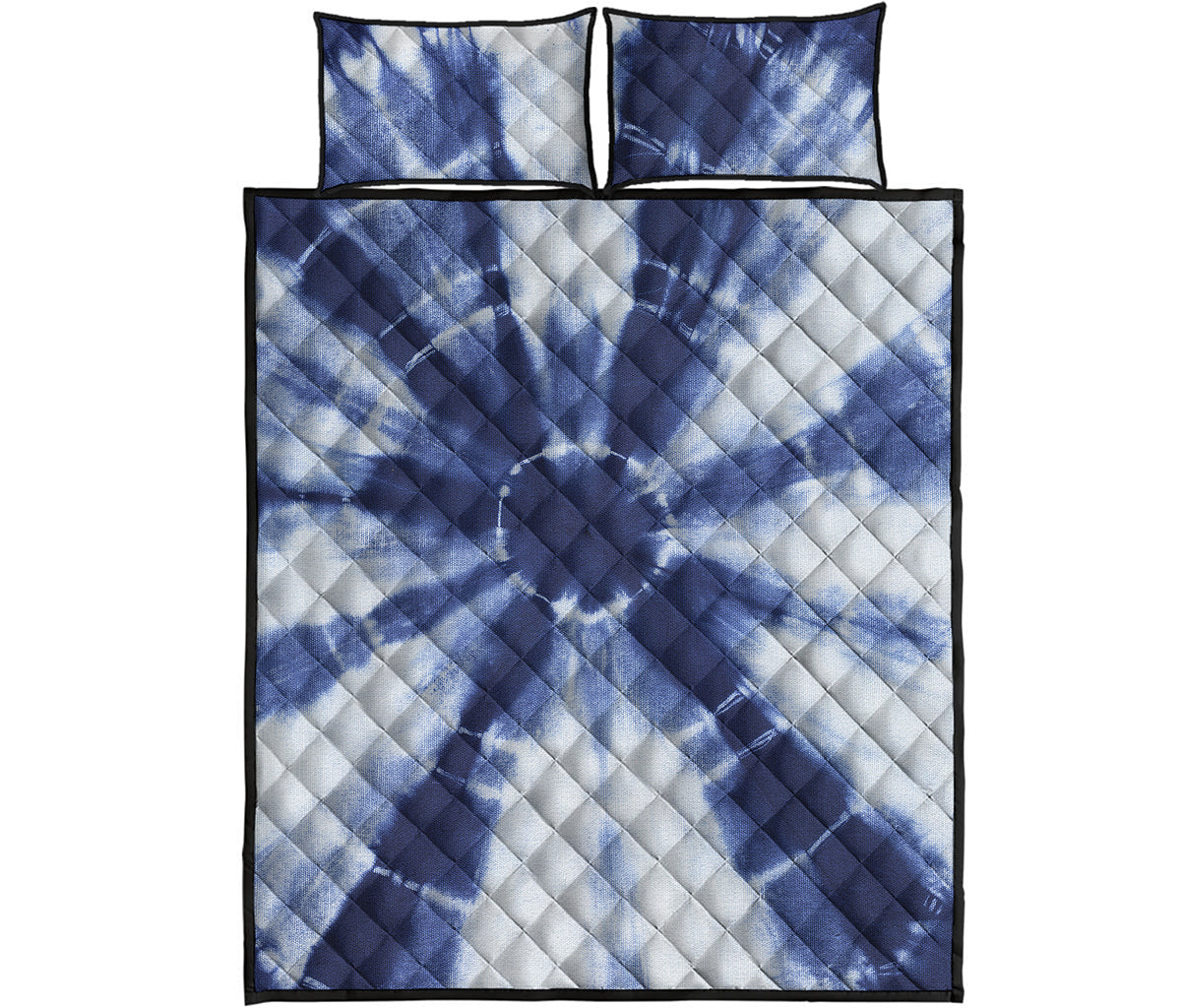 Tie Dye Shibori Print Quilt Bed Set