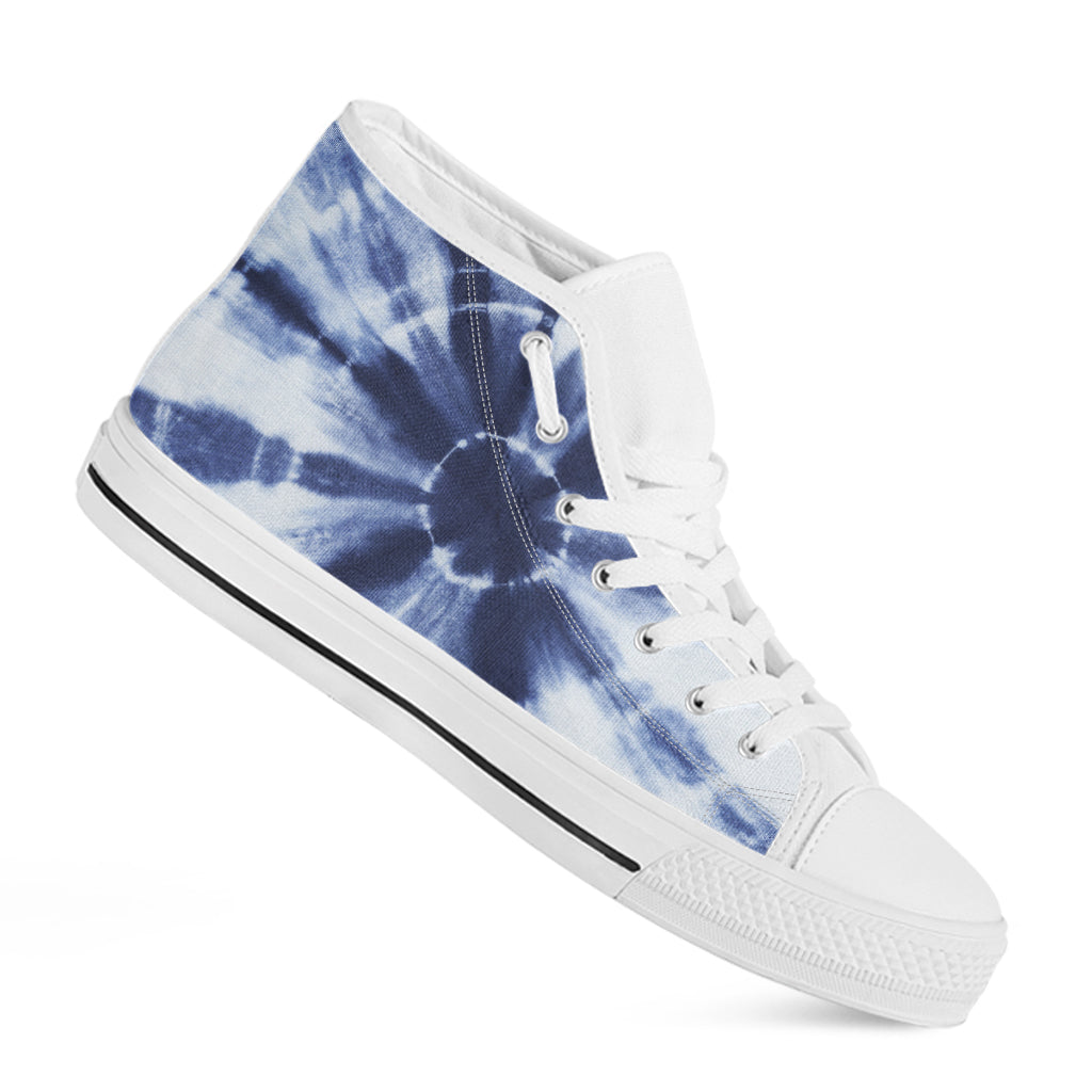 Tie Dye Shibori Print White High Top Shoes