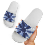 Tie Dye Shibori Print White Slide Sandals
