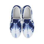 Tie Dye Shibori Print White Slip On Shoes