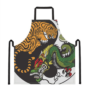 Tiger And Dragon Yin Yang Print Apron