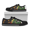 Tiger And Dragon Yin Yang Print Black Low Top Sneakers