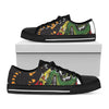 Tiger And Dragon Yin Yang Print Black Low Top Shoes 