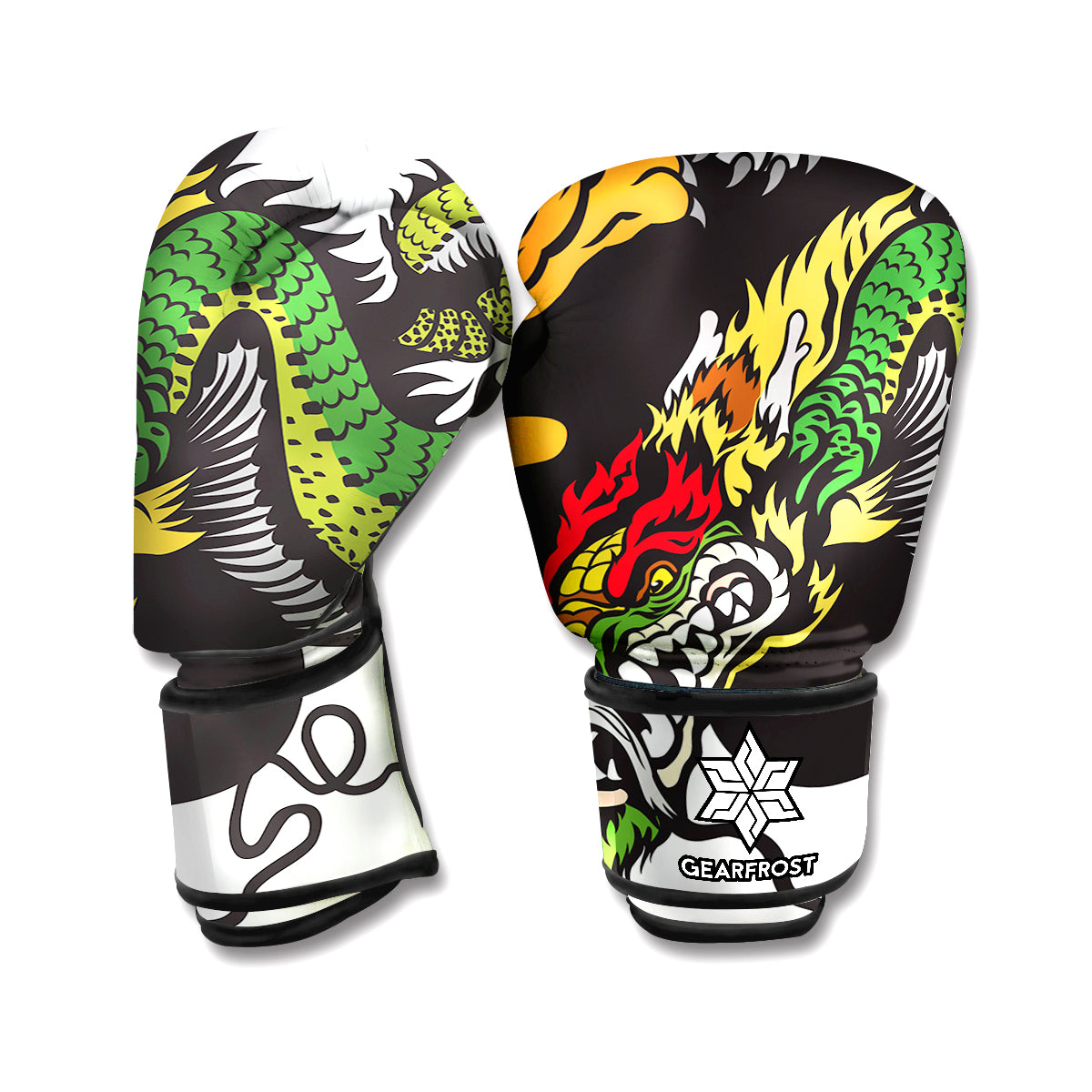 Tiger And Dragon Yin Yang Print Boxing Gloves