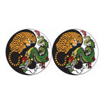 Tiger And Dragon Yin Yang Print Car Coasters