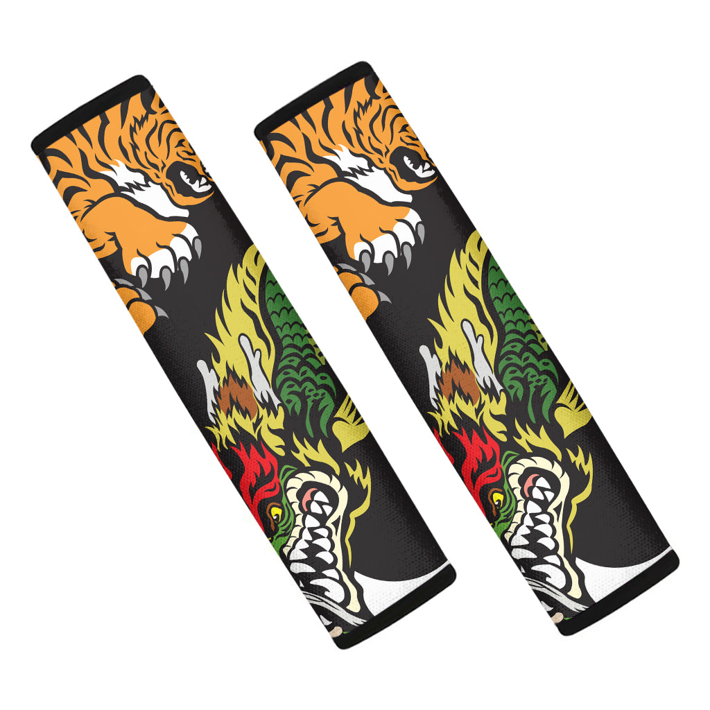 Tiger And Dragon Yin Yang Print Car Seat Belt Covers