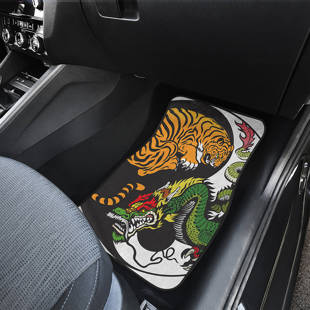 Tiger And Dragon Yin Yang Print Front Car Floor Mats