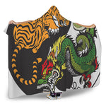 Tiger And Dragon Yin Yang Print Hooded Blanket