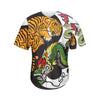 Tiger And Dragon Yin Yang Print Men's Baseball Jersey