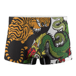Tiger And Dragon Yin Yang Print Men's Boxer Briefs