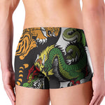 Tiger And Dragon Yin Yang Print Men's Boxer Briefs