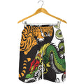 Tiger And Dragon Yin Yang Print Men's Shorts