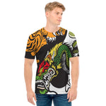 Tiger And Dragon Yin Yang Print Men's T-Shirt