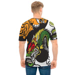 Tiger And Dragon Yin Yang Print Men's T-Shirt