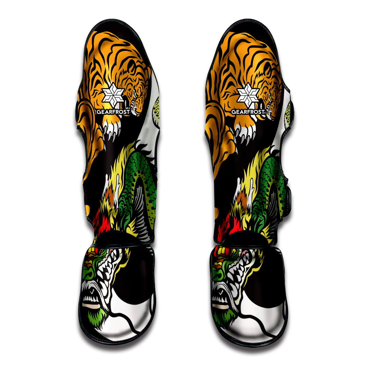 Tiger And Dragon Yin Yang Print Muay Thai Shin Guard