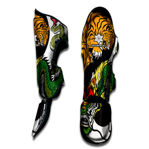 Tiger And Dragon Yin Yang Print Muay Thai Shin Guard