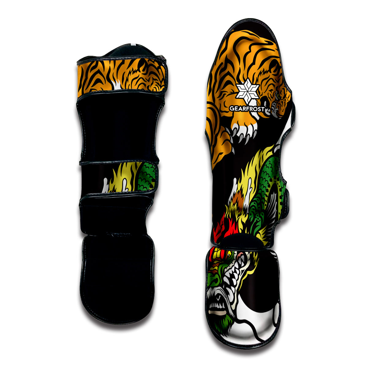 Tiger And Dragon Yin Yang Print Muay Thai Shin Guard