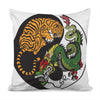 Tiger And Dragon Yin Yang Print Pillow Cover
