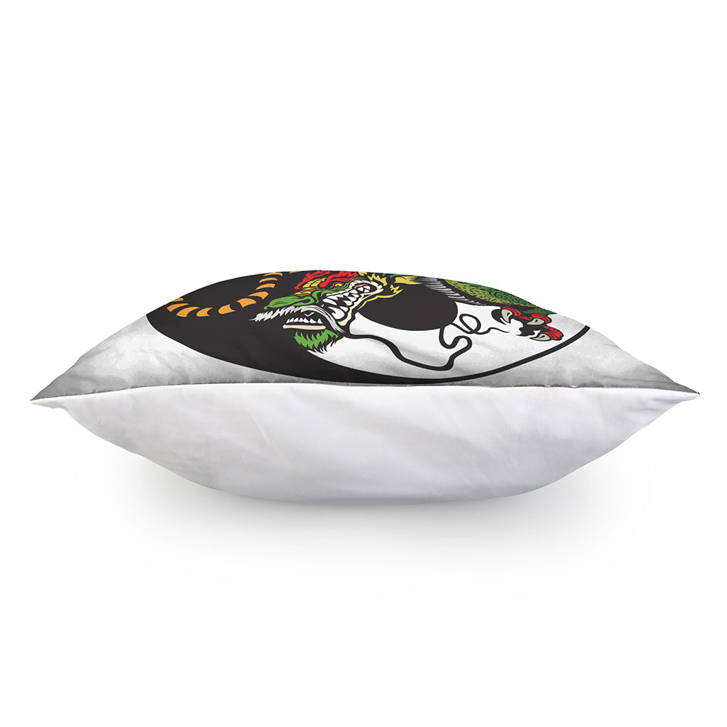 Tiger And Dragon Yin Yang Print Pillow Cover