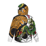 Tiger And Dragon Yin Yang Print Pullover Hoodie