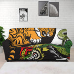 Tiger And Dragon Yin Yang Print Sofa Cover