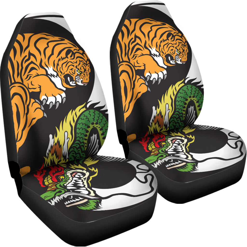 Tiger And Dragon Yin Yang Print Universal Fit Car Seat Covers