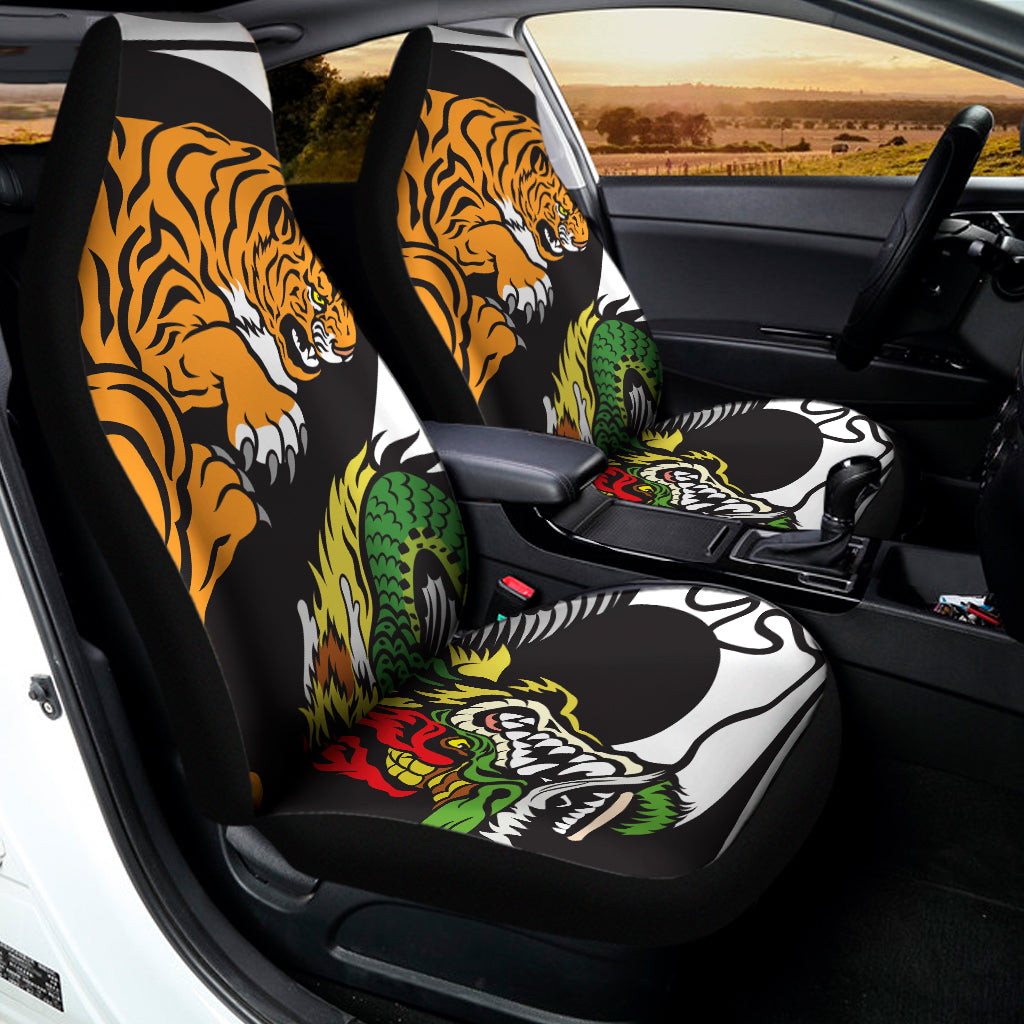 Tiger And Dragon Yin Yang Print Universal Fit Car Seat Covers