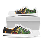 Tiger And Dragon Yin Yang Print White Low Top Shoes