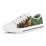 Tiger And Dragon Yin Yang Print White Low Top Shoes