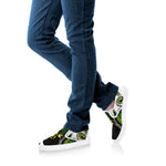 Tiger And Dragon Yin Yang Print White Slip On Shoes