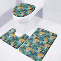 Tiger And Toucan Pattern Print 3 Piece Bath Mat Set